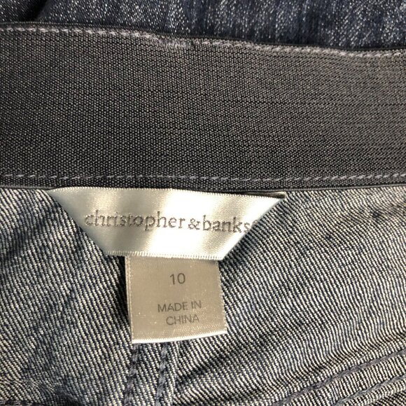 Christopher and Banks Crop Jeans Womens Size 10 Dark Wash Denim Capri Pants - Picture 5 of 8